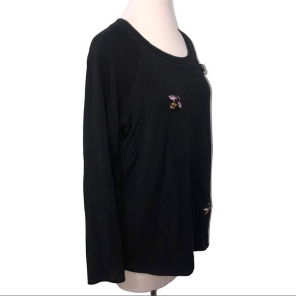 Karen Kane Bee Embellished Sweater Black Medium - Picture 3 of 7
